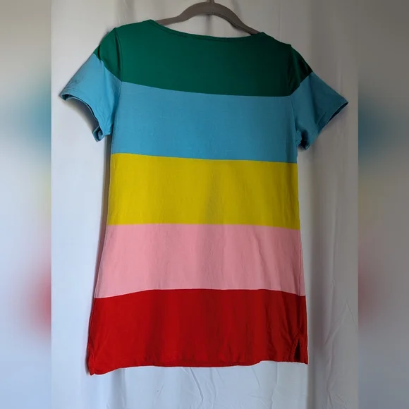 Boden Rainbow Striped Colorblock T-Shirt Short Sleeve 100% Cotton - Picture 8 of 11